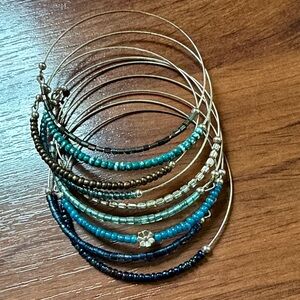 Elegant Beaded Bangle Set